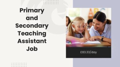 Primary and Secondary Teaching Assistant Job: £83.33/day